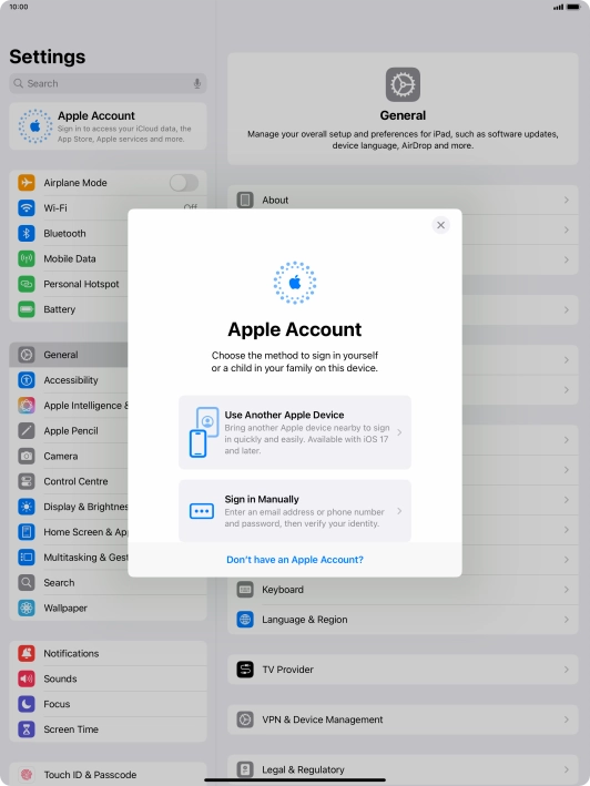 Press Sign in Manually.