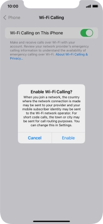 If you turn on the function, press Enable.