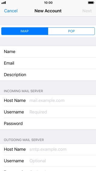 Press IMAP.
