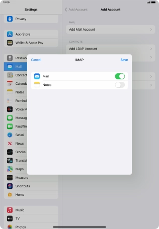 Press Save. Your email account has now been set up. To select more settings for incoming and outgoing server, proceed with the following steps. Press Save. Your email account has now been set up. To select more settings for incoming and outgoing server, proceed with the following steps.