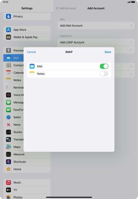 Press Save. Your email account has now been set up. To select more settings for incoming and outgoing server, proceed with the following steps. Press Save. Your email account has now been set up. To select more settings for incoming and outgoing server, proceed with the following steps.