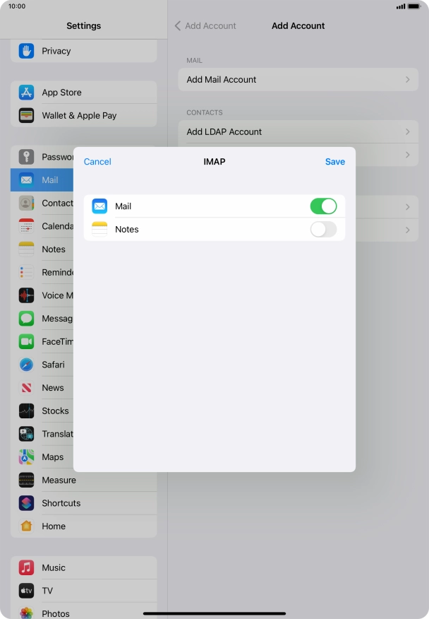 Press Save. Your email account has now been set up. To select more settings for incoming and outgoing server, proceed with the following steps. Press Save. Your email account has now been set up. To select more settings for incoming and outgoing server, proceed with the following steps.