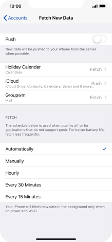 If you turn off the function, press the required setting.