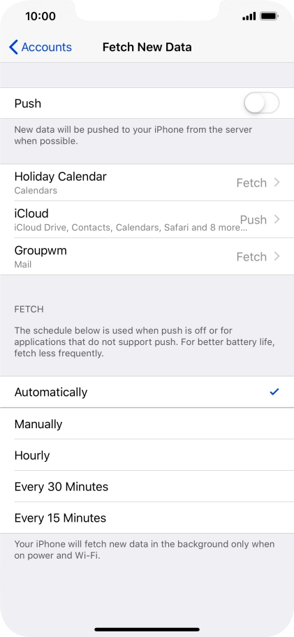 If you turn off the function, press the required setting.