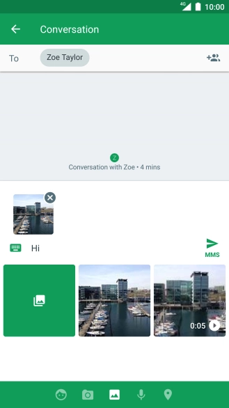 Press the send icon when you've finished your picture message.