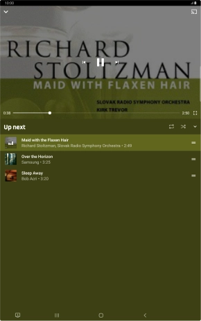 Press the repeat icon to turn the function on or off.