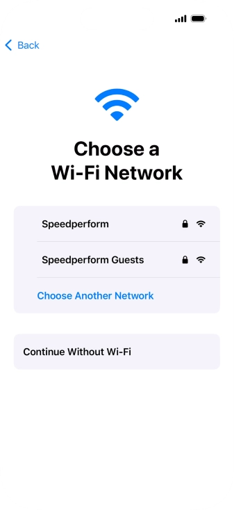 Press the required Wi-Fi network.