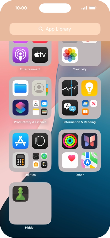 Press and hold the required app.