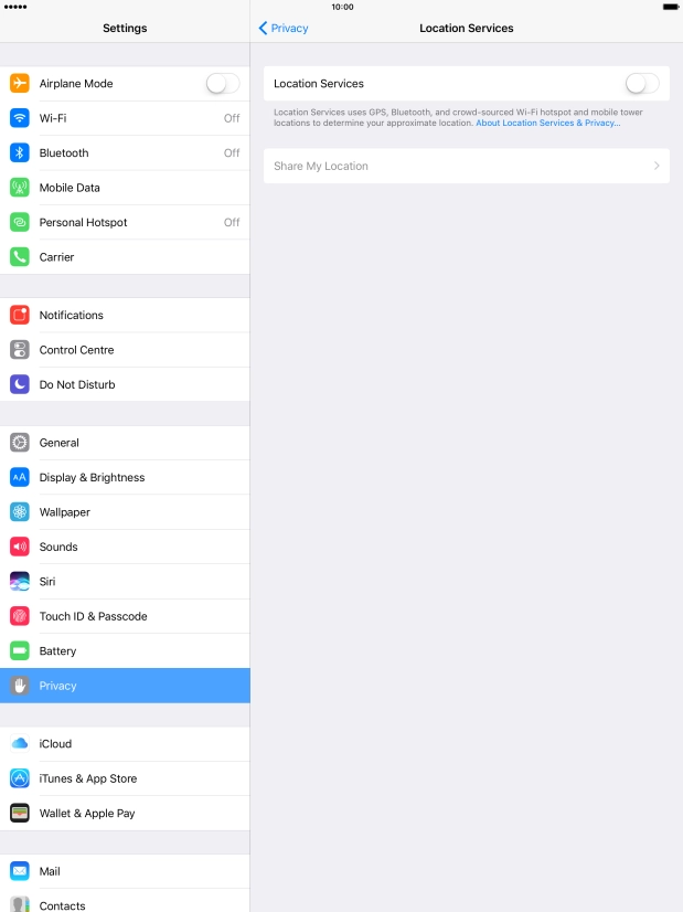 Press the indicator next to 
