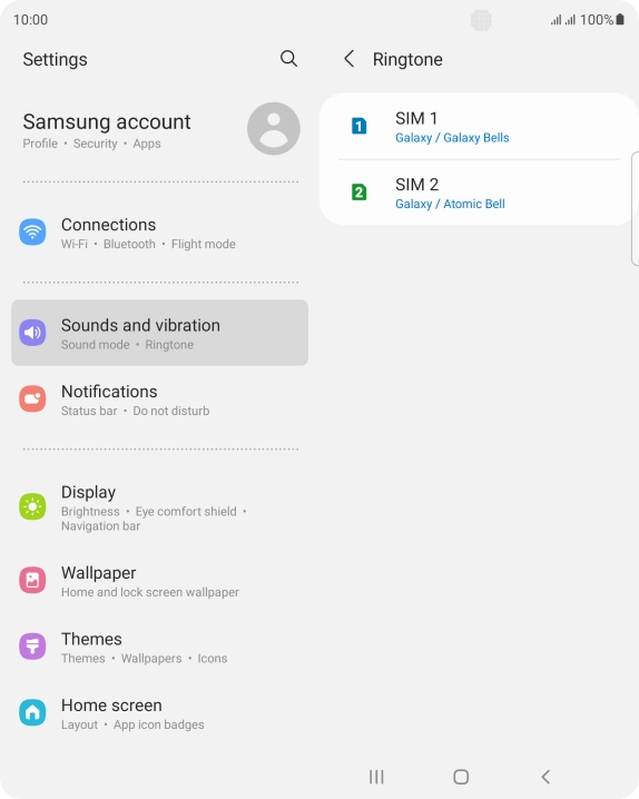 Press the name of the SIM.