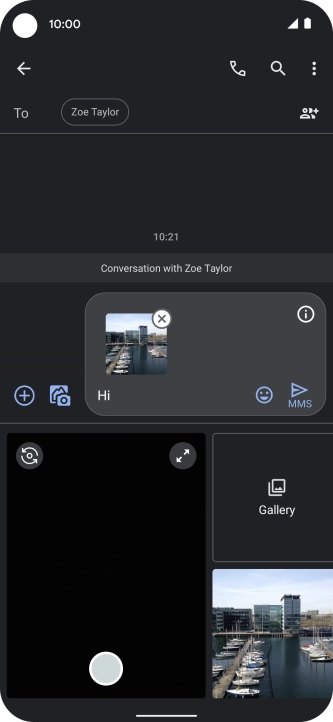 Press the send icon when you've finished your picture message.