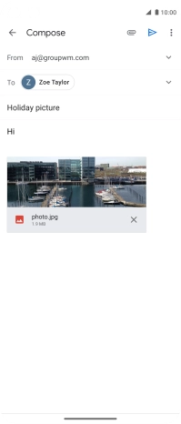 Press the send icon when you've finished your email message.