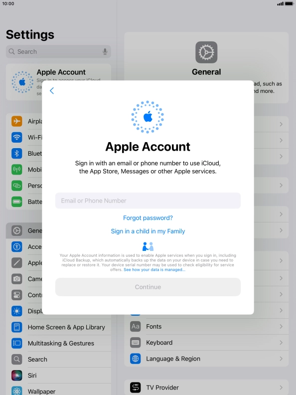 Press Email or Phone Number and key in the username for your Apple ID.