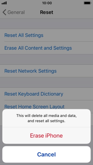 Press Erase iPhone.