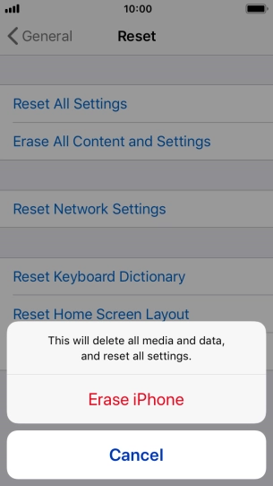 Press Erase iPhone.