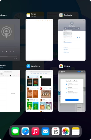 Slide upwards on the required application to end it. Slide upwards on the required application to end it.