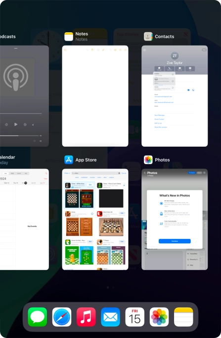 Slide upwards on the required application to end it. Slide upwards on the required application to end it.