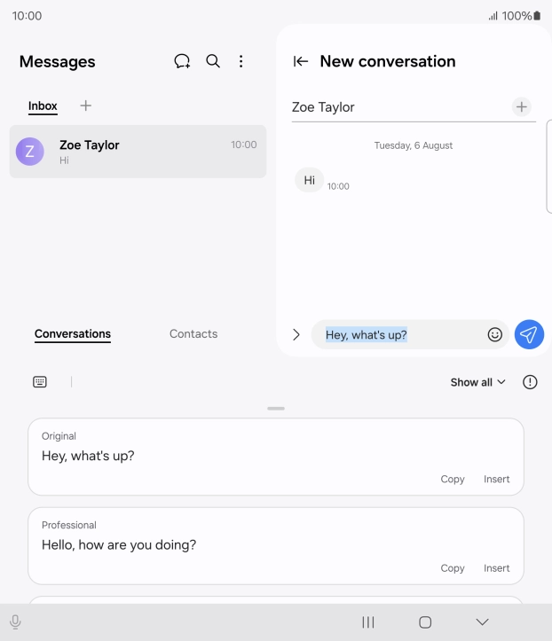 Press the drop down list.