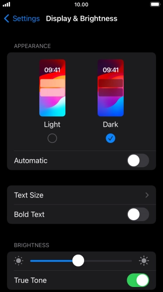 Press the indicator next to 