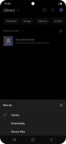 Press the required category and go to the required audio file.