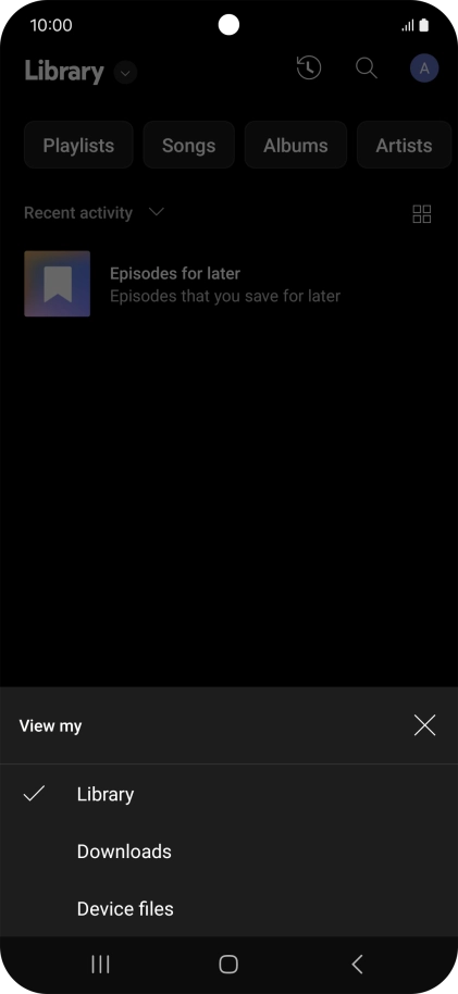 Press the required category and go to the required audio file.