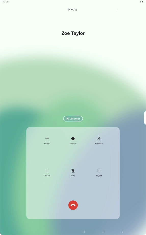 Press Call assist during a call.