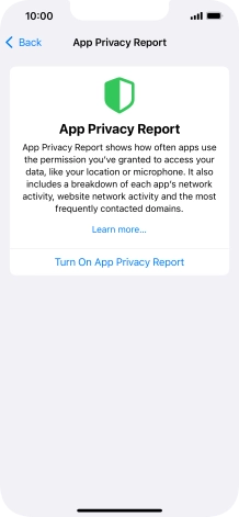 Press Turn On App Privacy Report to turn on the function.