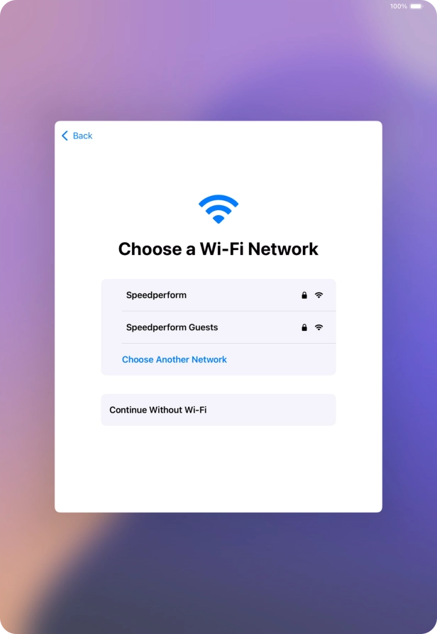 Press the required Wi-Fi network.