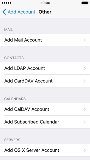 Press Add Mail Account.