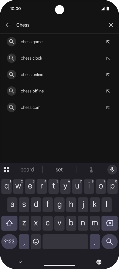 Key in the name or subject of the required app and press the search icon.