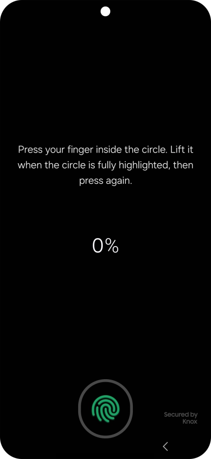 Follow the instructions on the screen to create the phone lock code using your fingerprint.