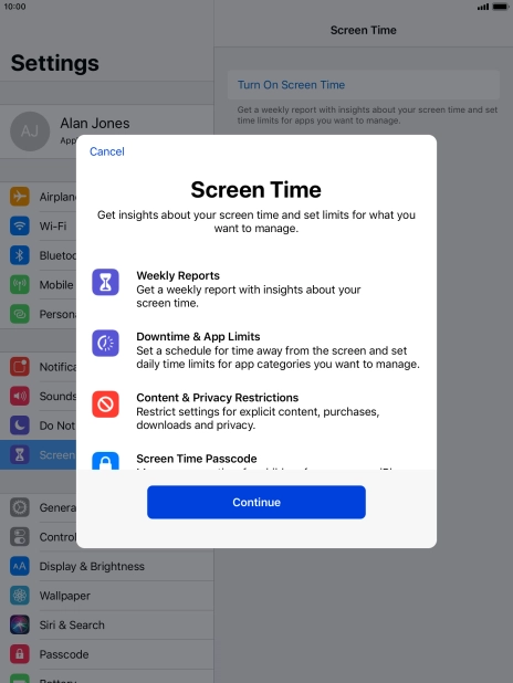 Press Continue. Press Continue.