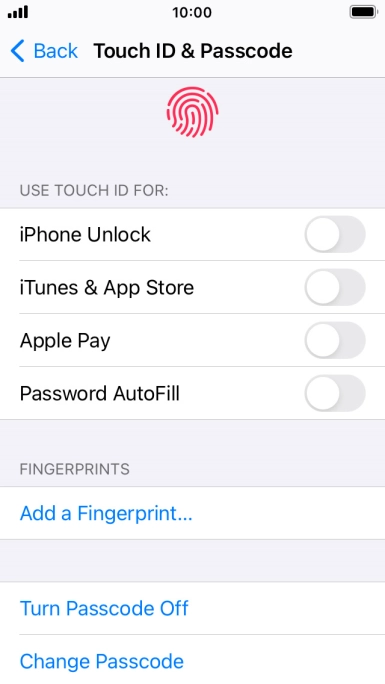 Press Turn Passcode Off and key in the phone lock code.