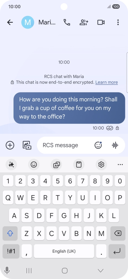 Start a conversation and press the AI icon.