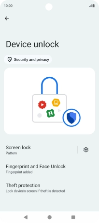 Press Screen lock and key in the additional phone lock code you created earlier.
