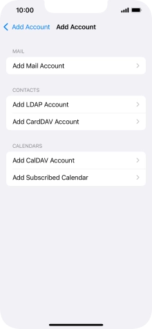 Press Add Mail Account.