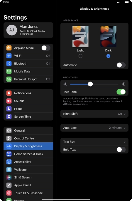 Press the indicator next to 