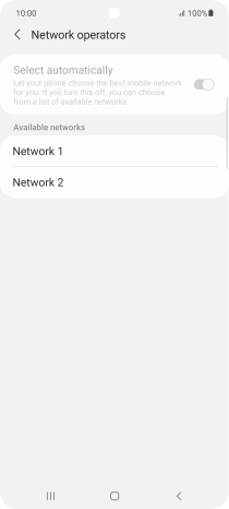 Press the required network.