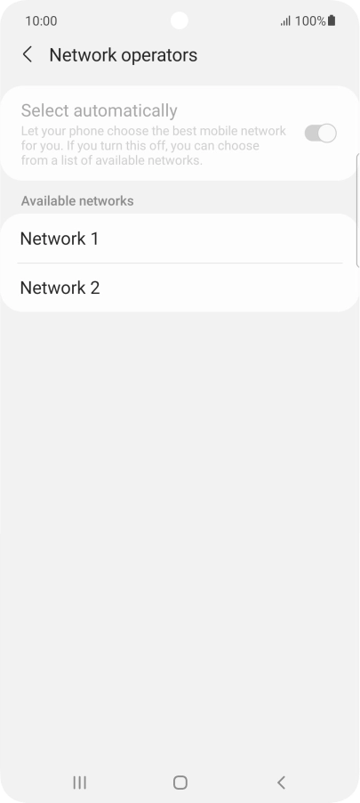 Press the required network.