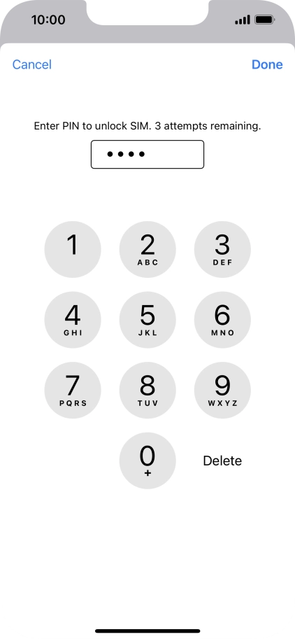 Key in your PIN and press Done.