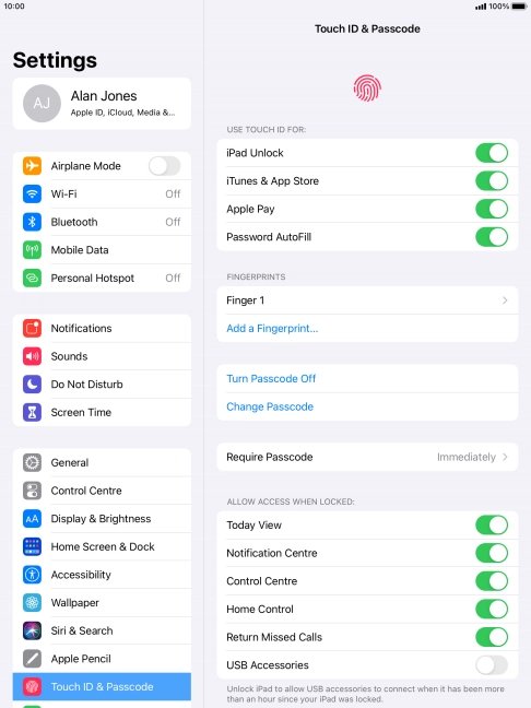 Press the indicator next to 