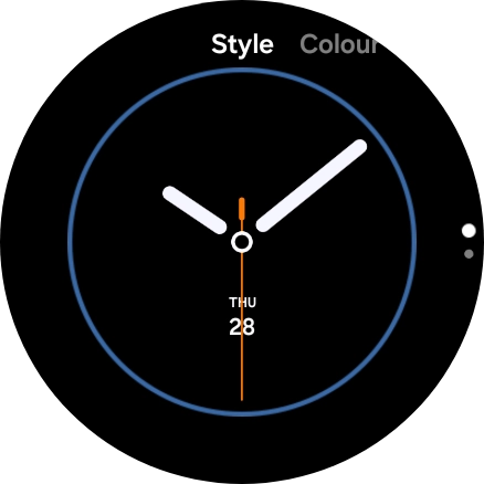 Slide your finger on the screen to change between the different designs.