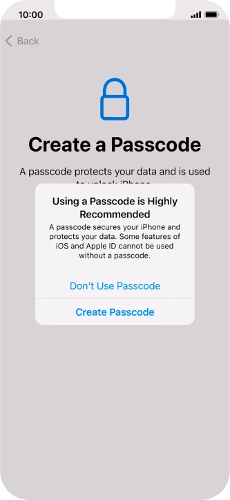 If you turn off the function, press Don't Use Passcode. If you turn off the function, press Don't Use Passcode.