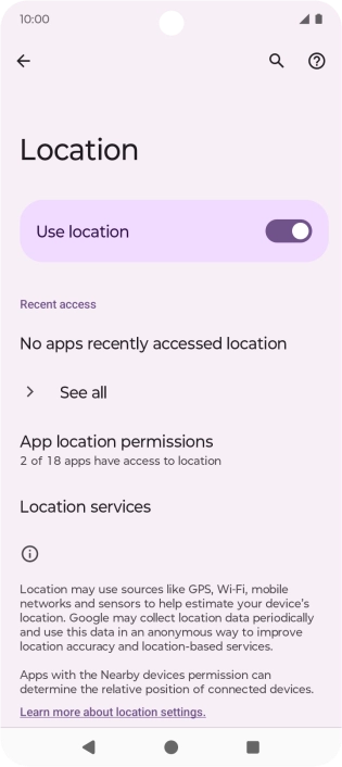 Press App location permissions.