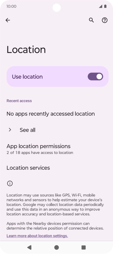Press App location permissions.