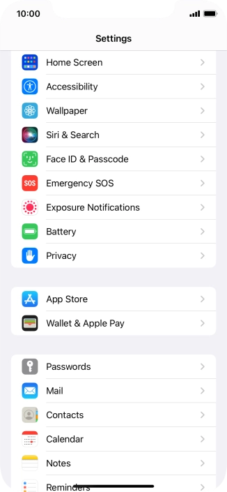 Press Face ID & Passcode.