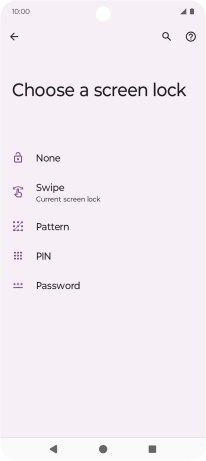 Press the required phone lock code.