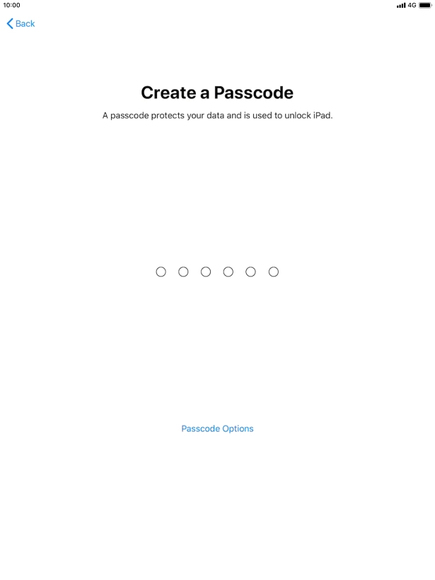 Press Passcode Options.