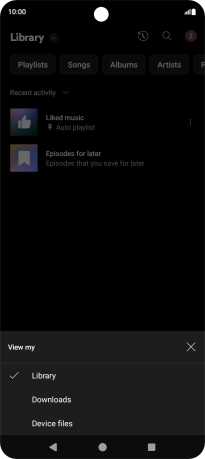 Press the required category and go to the required audio file.
