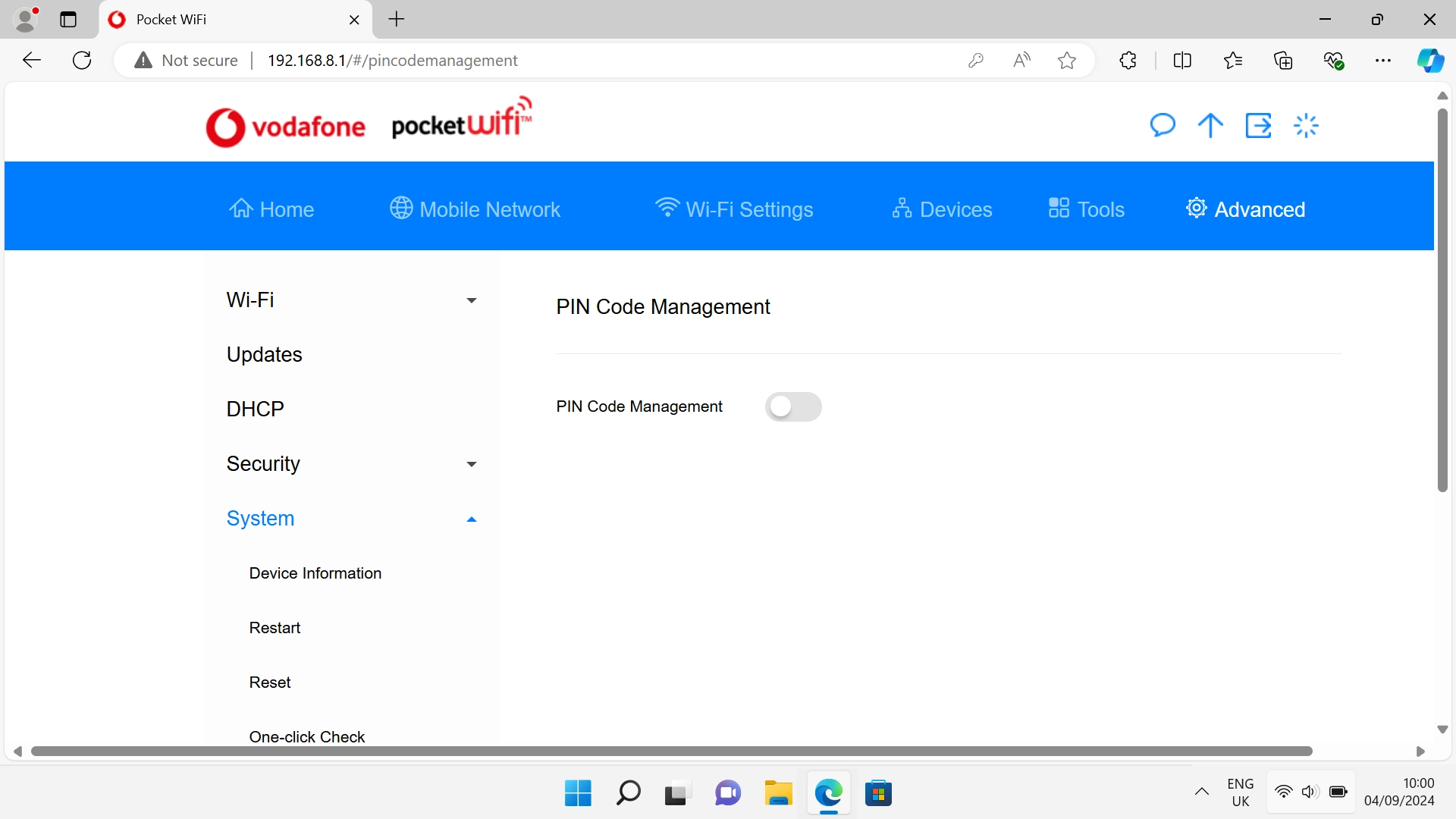 Click the indicator next to 